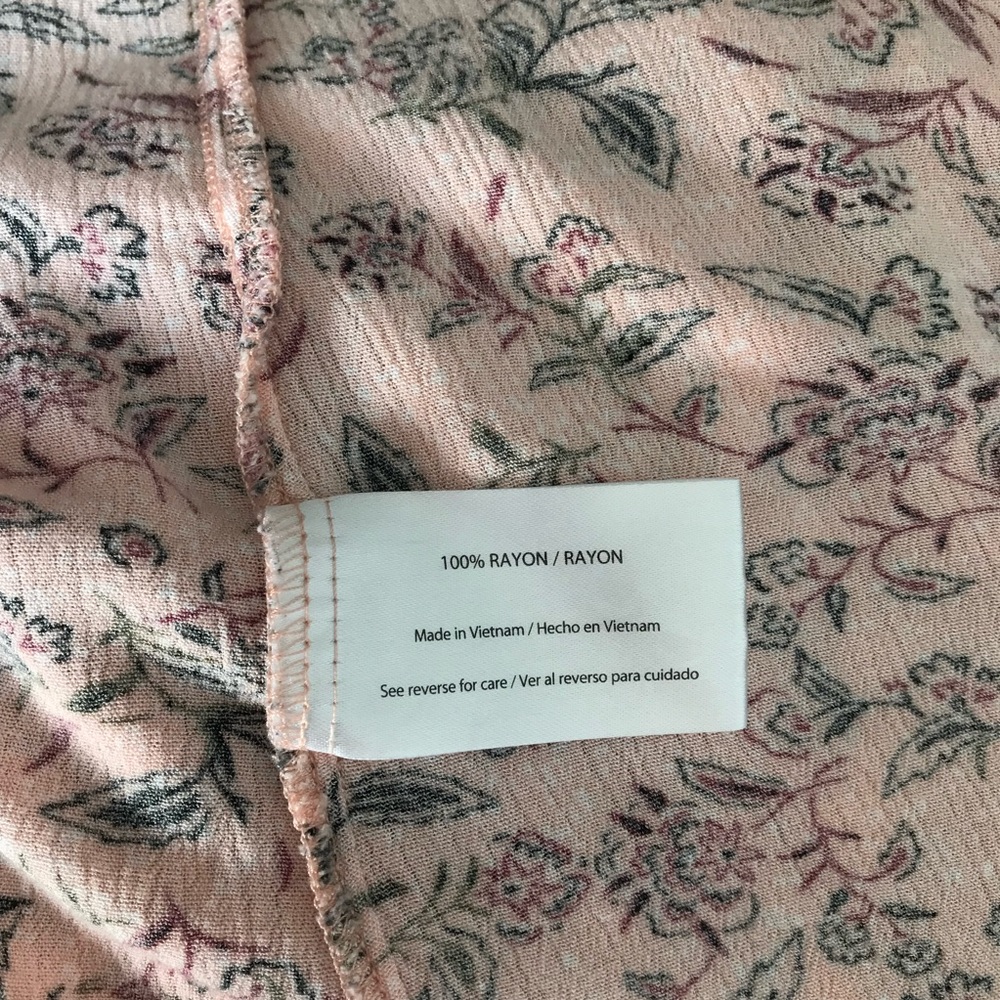 🔴 4/$15 Peace & Pearls Women’s 3X Peach Floral Front Tie Sleeveless Tank Top EUC - Picture 13 of 14